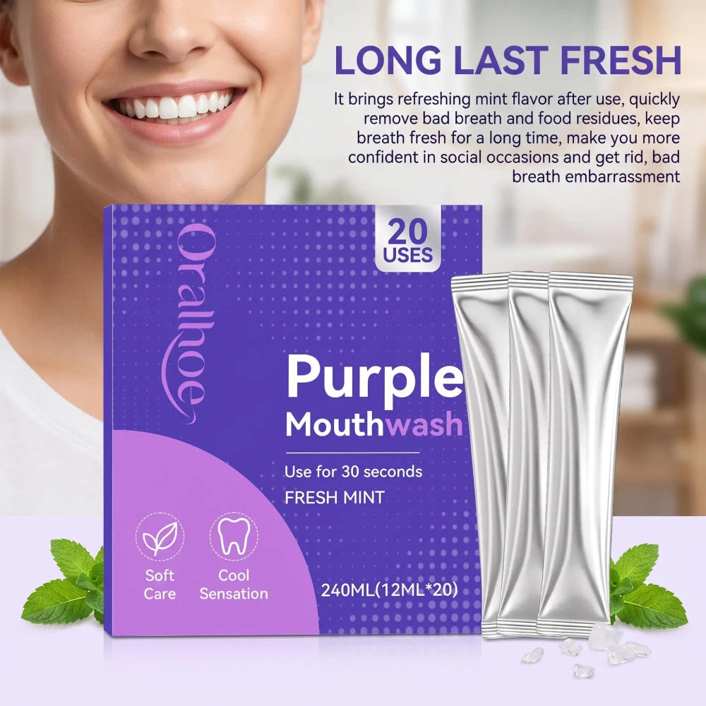 Travel-Sized Purple Teeth Whitening Mouthwash