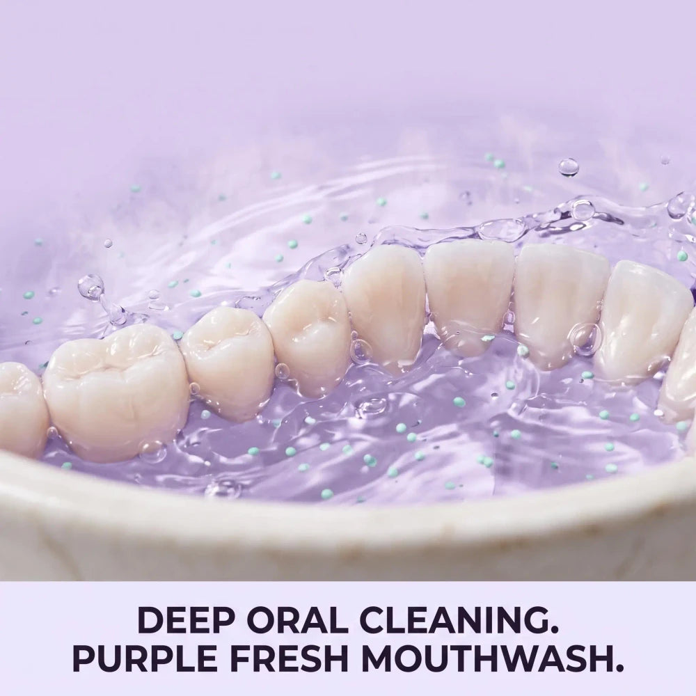 Travel-Sized Purple Teeth Whitening Mouthwash