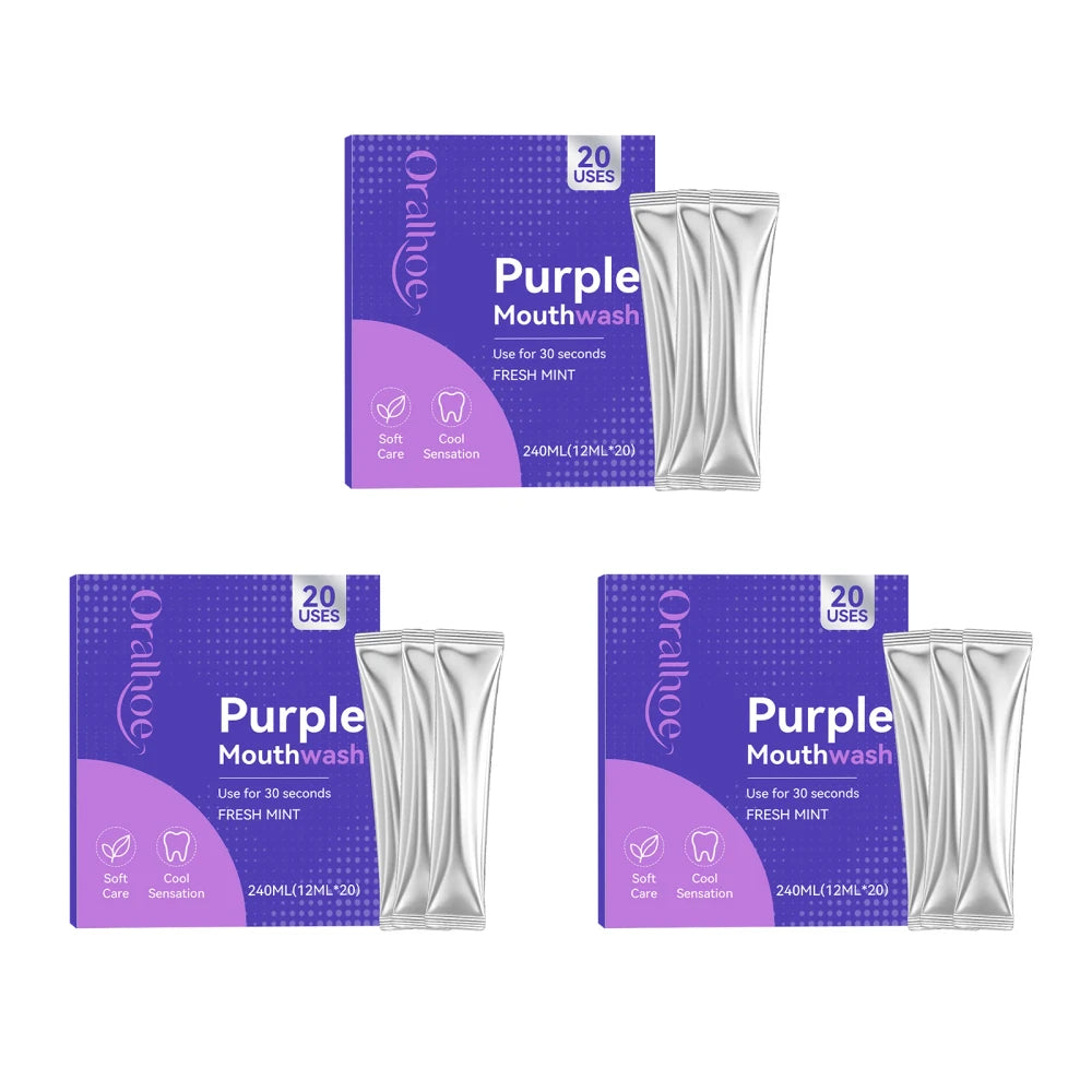 Travel-Sized Purple Teeth Whitening Mouthwash
