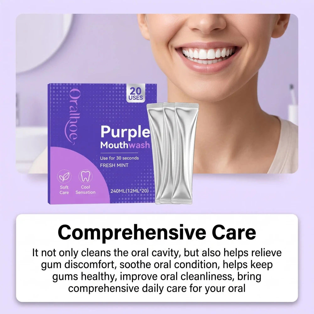 Travel-Sized Purple Teeth Whitening Mouthwash