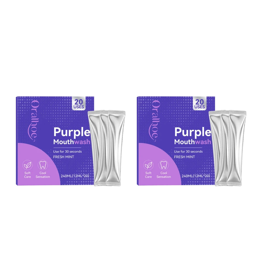 Travel-Sized Purple Teeth Whitening Mouthwash