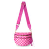 Checkered Nylon Crossbody Bum Bag